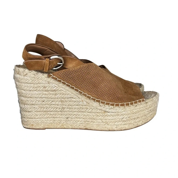 Marc Fisher NWOT Landela d’Orsay Wedge Espadrilles in Brown Size 11 - Picture 3 of 11